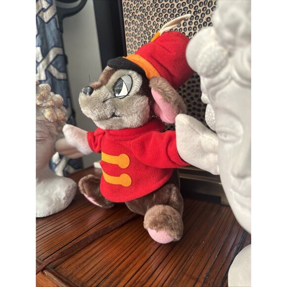 VTG Disneyland Dumbo TIMOTHY MOUSE Drum 10" Stuffed animal Plush tag Disney EUC - Picture 2 of 5